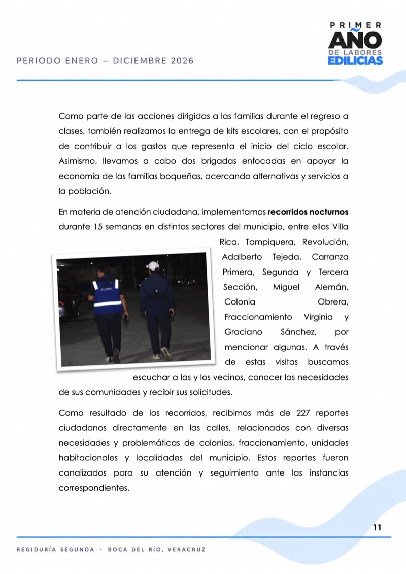 Página 13 del informe: atención ciudadana, continuación.